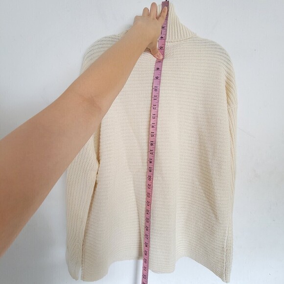Stitch Fix VERO MODA Ivory Chunky Cable Knit Cowl Turtleneck Long Sleeve Sweater - Picture 8 of 12